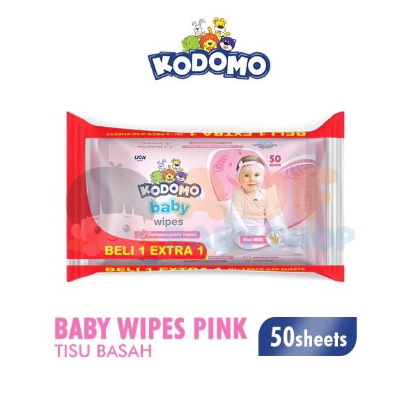Kodomo Tisue Basah Pink 50 Sht
