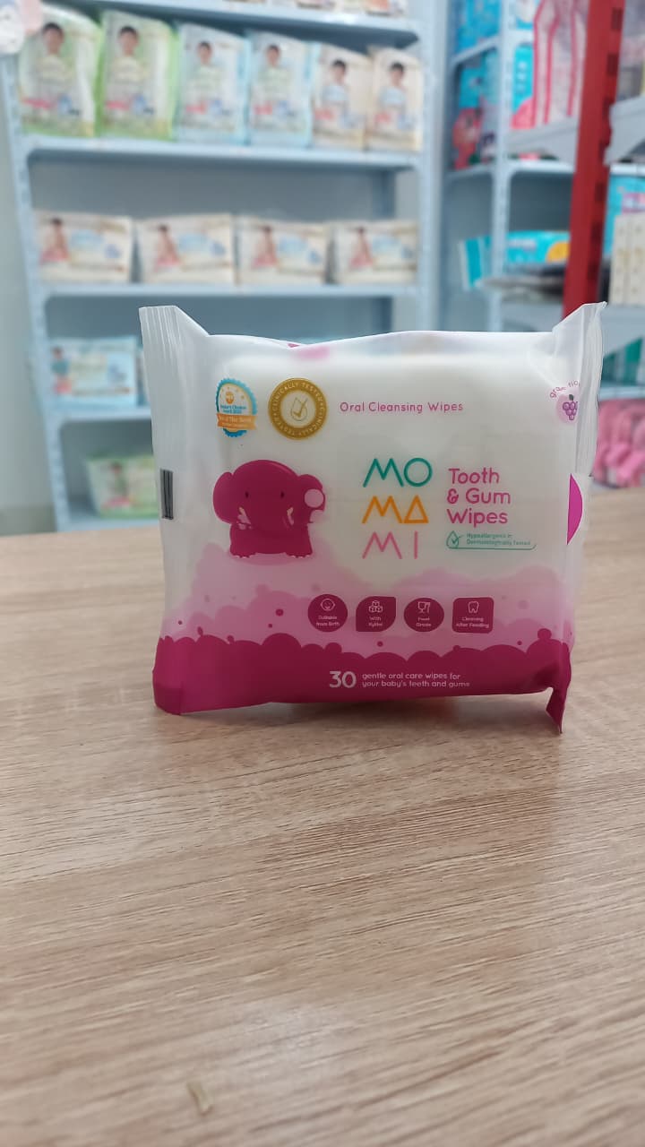 MOMAMI TOOTH & GUM WIPES 30S GRAPE