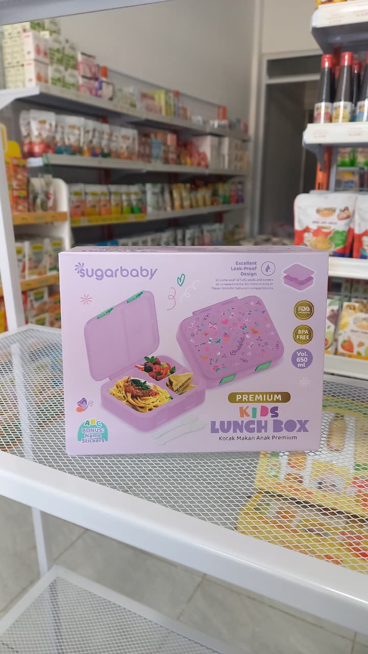 Sugarbaby Premium Kids Lunch Box 650ml - Purple Butterfly