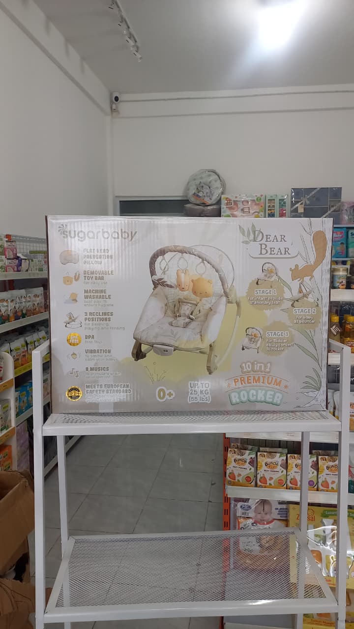 Sugarbaby 10-IN-1 Premium Rocker - Beige Dear Bear
