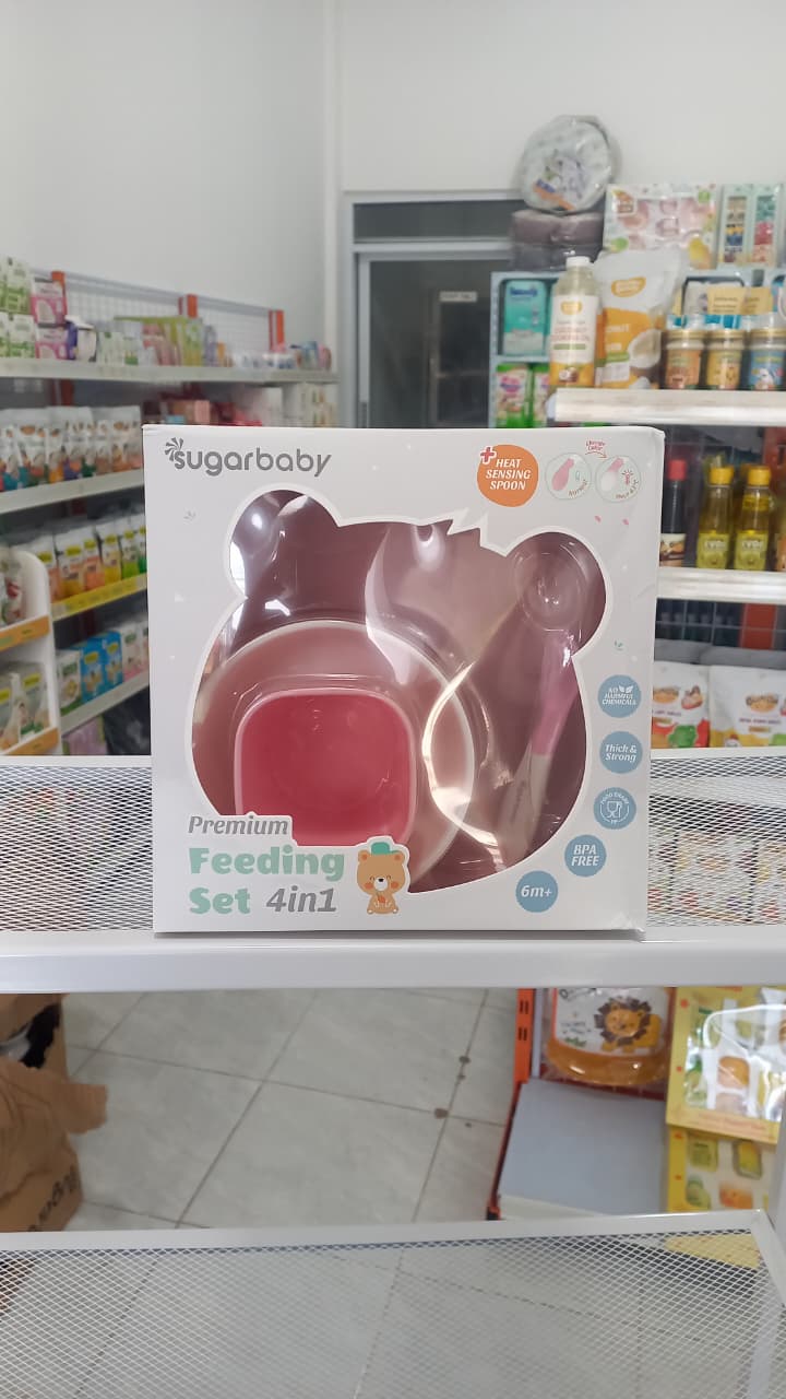 Sugarbaby Premium Feeding Set 4 in 1 - Pink