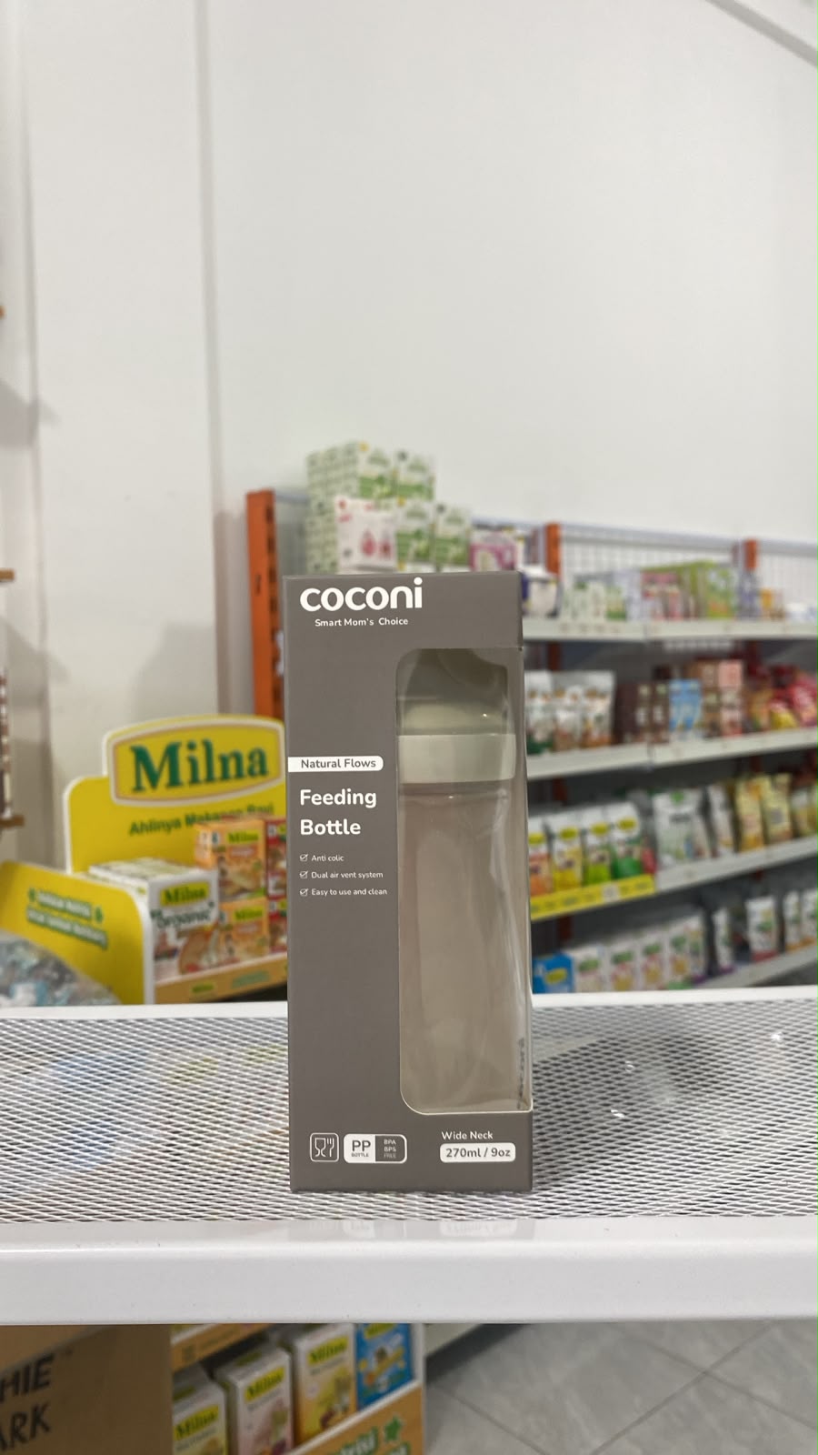 Coconi Wide-neck Baby Bottle 150ml/270ml Botol Susu Dot Bayi AntiColic - 270 Ml / 3M+