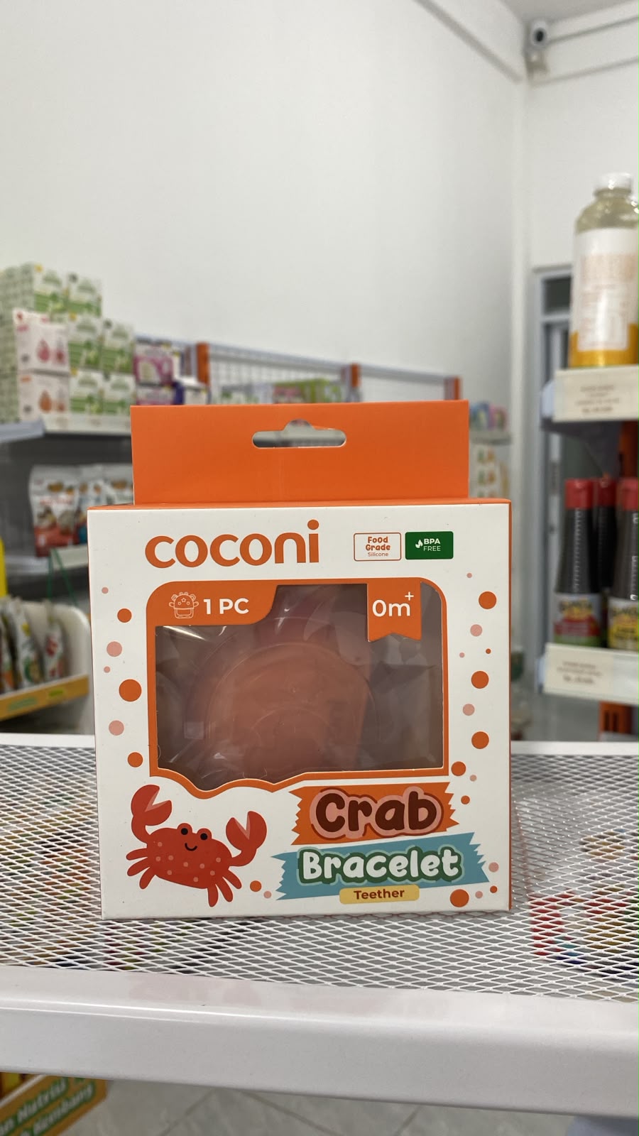 COCONI Bracelet Crab Teether | Gigitan Mainan Gelang Bayi Kepiting - ORANGE