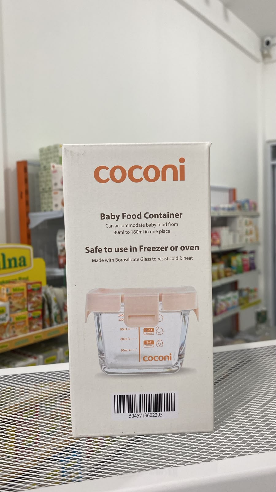 COCONI Baby Food Glass Container 3 Pcs x 160ml | Wadah Penyimpanan Makan Kaca Anak MPASI Kedap Udara - IVORY