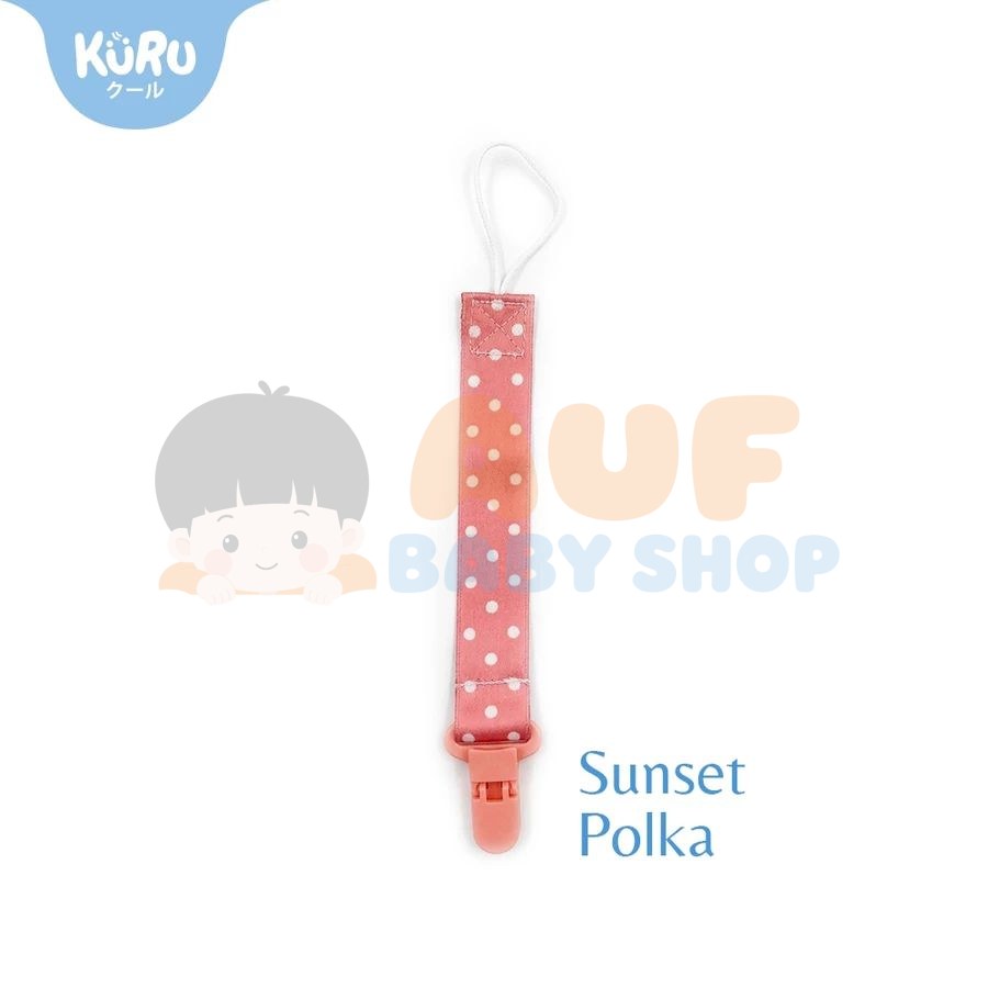 KURU Baby Pacifier Clip Sunset Polka