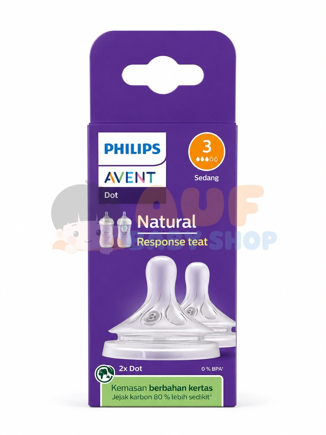 TEAT NAT 3.0 T3 2P NIPPLE PHILIP AVENT (1M+)