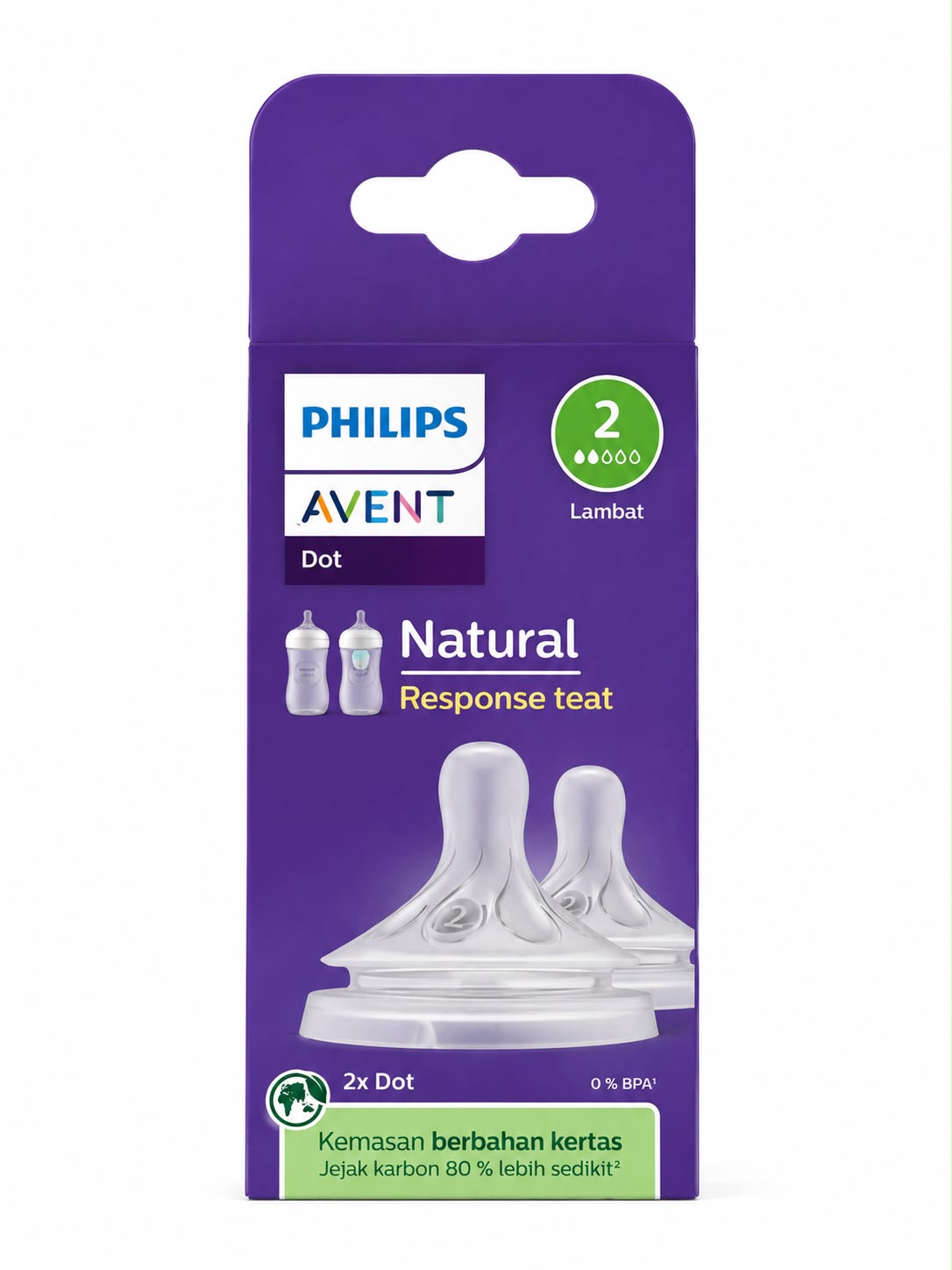 TEAT NAT 3.0 T2 2P NIPPLE PHILIP AVENT (0M+)