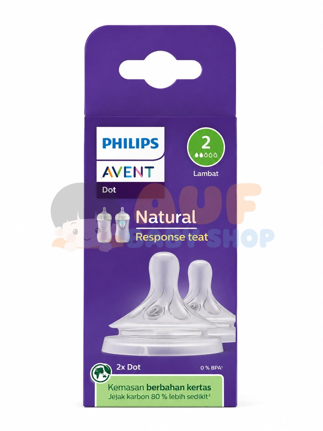 TEAT NAT 3.0 T2 2P NIPPLE PHILIP AVENT (0M+)