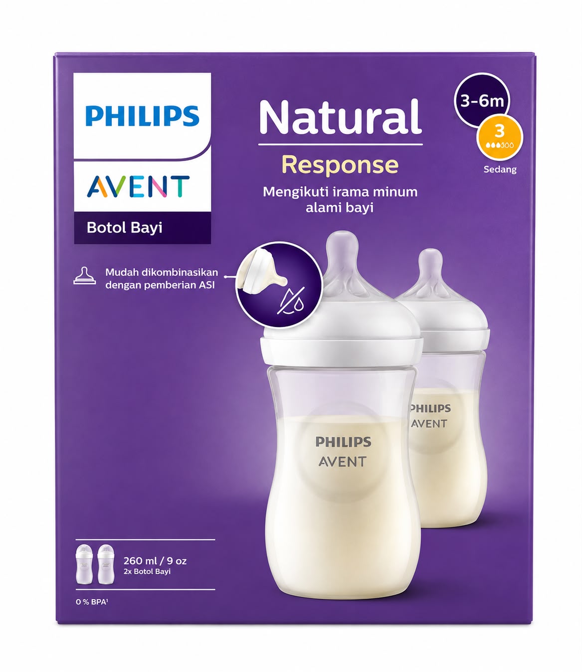 BOTTLE NATURAL 3.0 9 OZ 2P PHILIP AVENT