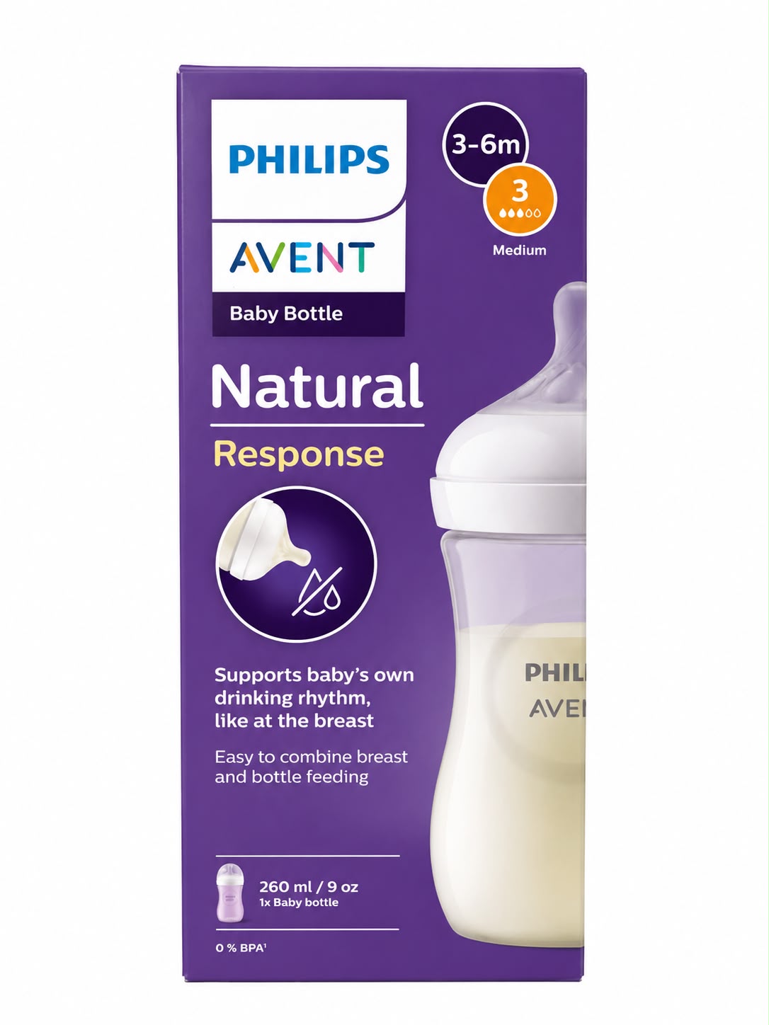 BOTTLE NAT 3.0 9 OZ 1P PHILIP AVENT