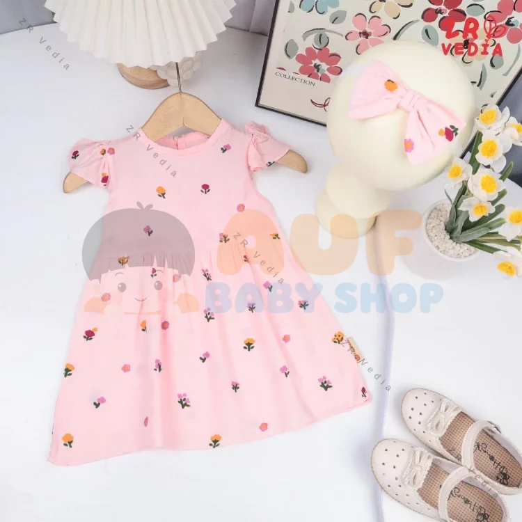 Dress Arabella (Blush Floral) 3-12 Bulan