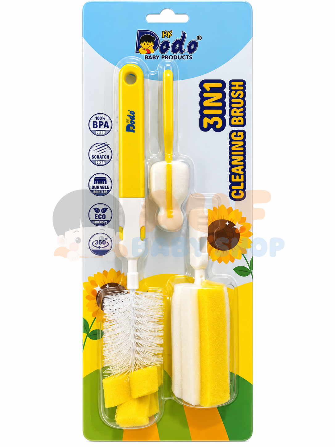 DODO 3 IN 1 CLEANING BRUSH - KUNING