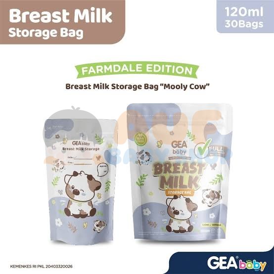 GEA BABY 120ML POUCH (MOOLY COW) BREAST MILK STORAGE BAG | FARM DALE EDITION