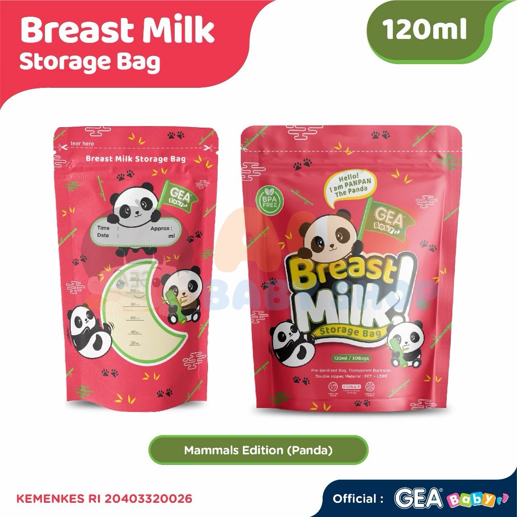 GEA BABY 120ML POUCH (PANPAN THE PANDA) BREAST MILK STORAGE BAG | REBORN SAFARI
