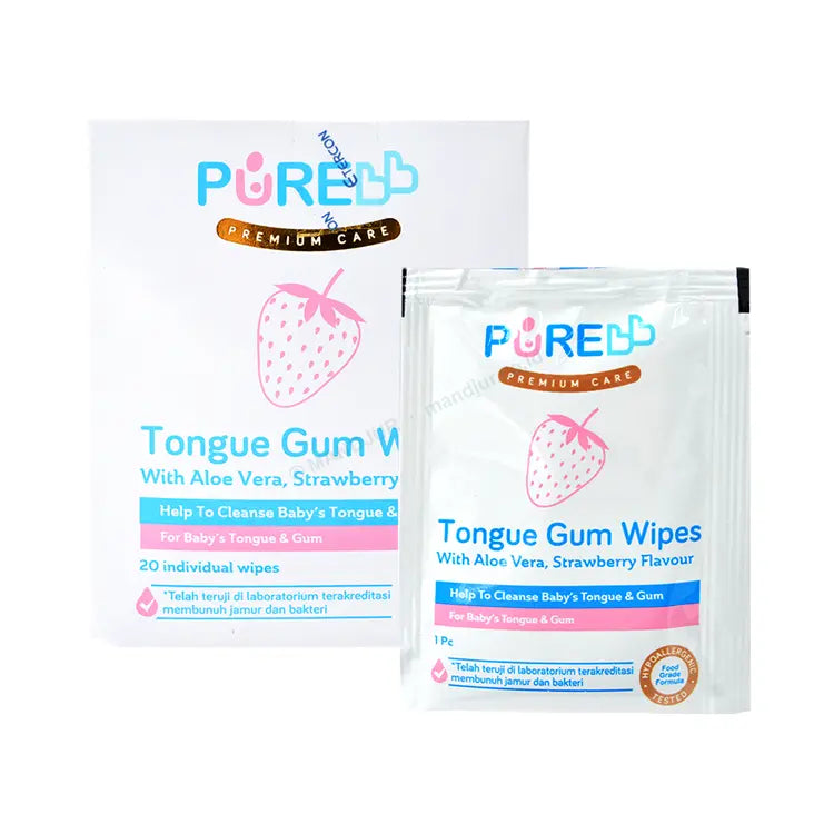 PUREBB TONGUE GUM WIPES STRAWBERRY