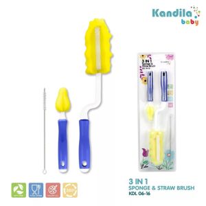 kandila 3 in 1 Sponge And Straw Brush