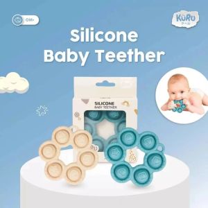 Kuru ST3 Baby Premium Silicone Teether (Beige) Silicone Baby Teether