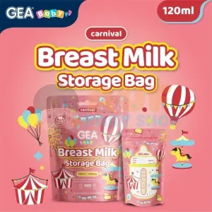 GEA BABY 120ML POUCH (CARNIVAL PINK) BREAST MILK STORAGE BAG PATTERN