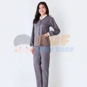 Baju Suster Calia Long Sleeve - Abu abu 4L