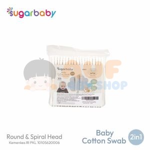 Sugarbaby Baby Cotton Swab 2in1 Round & Spiral Head 100PCS