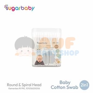 Sugarbaby Baby Cotton Swab 2in 1 Mix Type 200PCS Round & Spiral Head