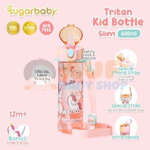 Sugarbaby Tritan Kid Bottle Slim 600 ml - Pink Unicorn