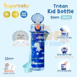 Sugarbaby Tritan Kid Bottle Slim 600 ml - Blue Dino