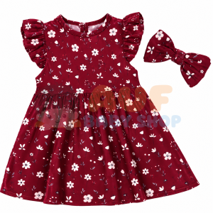 Dress Arabella (Maroon Flora) size M